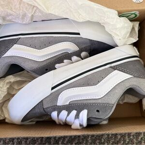 Vans Boys Classic Gray and White Sneakers